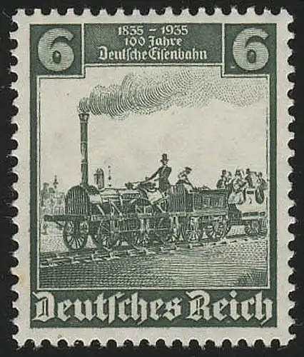 580 Deutsche Eisenbahn 6 Pf - Der Adler, Nürnberg-Fürth, postfrisch **