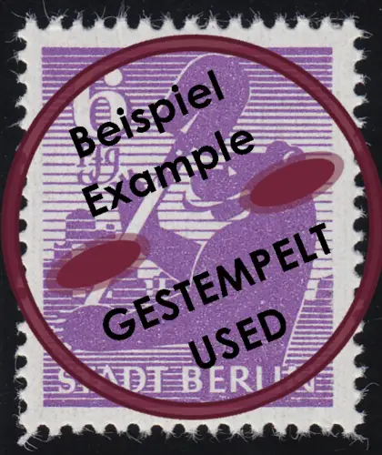 SBZ 2 Aa uy Berliner Bär 6 Pf, violet, O examiné