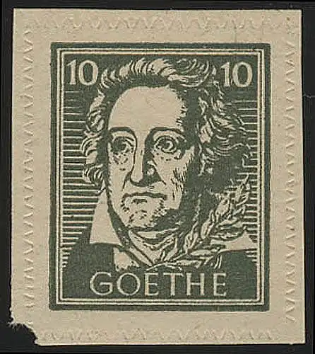 SBZ 108Bya Goethe 10 Pf, sans WZ, **