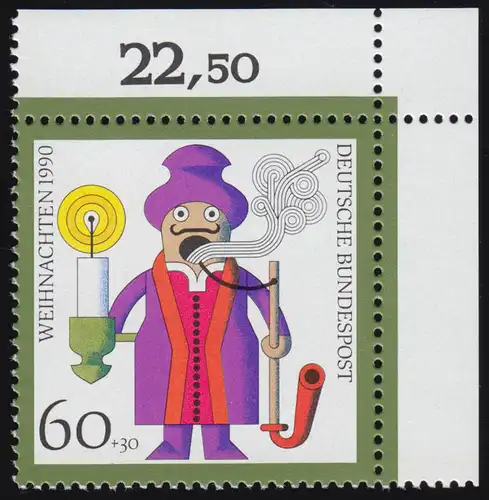 1485 Encens mâles 60+30 Pf ** Coin o.r.