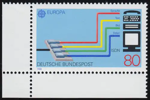 1368 Europa 80 Pf ** Ecke u.l.