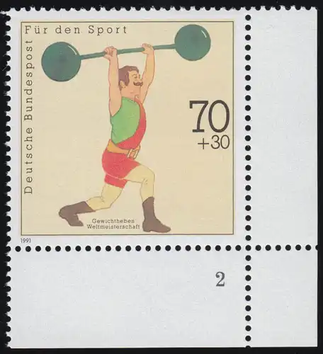 1499 Sporthilfe 70+30 Pf Gewichtheben ** FN2