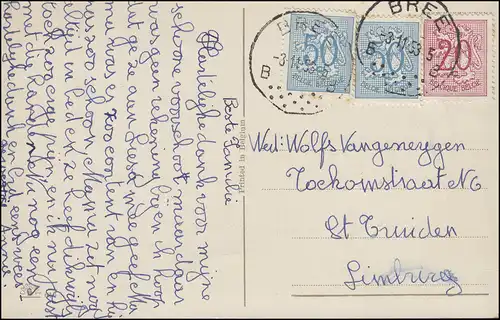 Belgique Carte de vue Goeten uit Bree - Bateau de passagers, BREE B - 3.11.1953