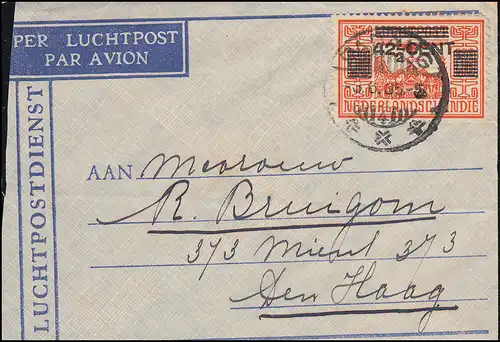 Poste NL-Inde vers la Hollande BEDANG 3.6.35 vers La Haye