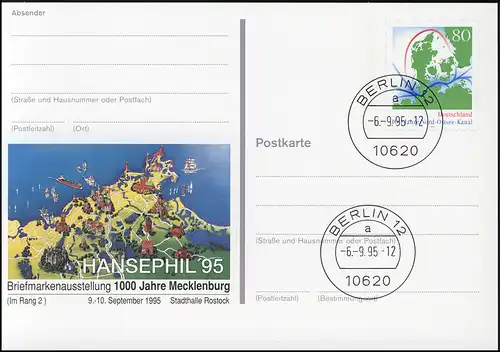 PSo 38 Briefmarkenausstellung HANSEPHIL 1995, VS-O Berlin 06.09.1995