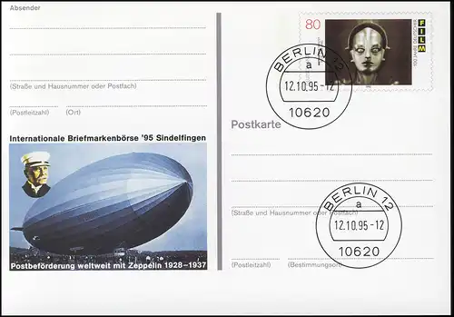 PSo 40 Bourse des timbres Sindelfingen Zeppelin 1995, VS-O Berlin 12.10.1995