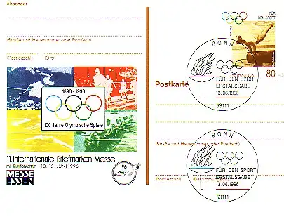 PSo 42 Messe Essen 100 Jahre Olympia 1996, ESSt Bonn  13.06.1996