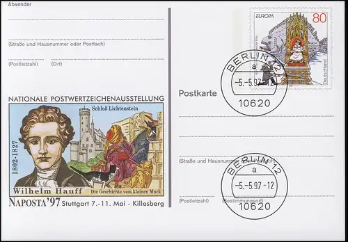 PSo 46 NAPOSTA Stuttgart Wilhelm Hauff 1997, VS-O Berlin 05.05.1997