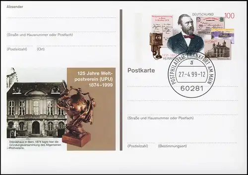 PSo 58 UPU / Stephan 1999, VS-O Frankfurt 27.4.1999