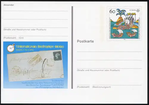 PSo 27 Briefmarken-Messe ESSEN 1992 mit PLF Wal über der 1992, **