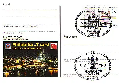 PSo 31 PHILATELIA 1993, SSt Cologne Kirchen und Klöster