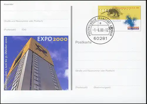 PSo 69 Exposition universelle EXPO Hanovre 2000, VS-O Frankfurt 01.06.2000
