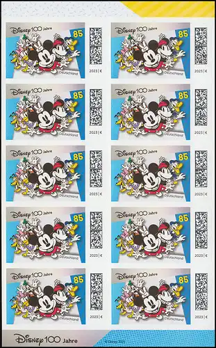 FB 125 100 ans Disney Mickey Mouse, feuille 10x 3756, ** / MNH
