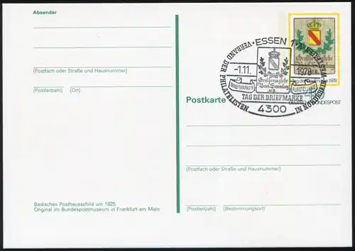 PSo 5 Tag der Briefmarke, ESSt Essen Tag der Briefmarke 01.11.1978