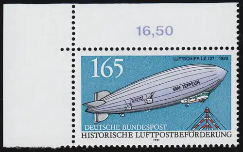 1525 Luftpostbeförderung 165 Pf ** Ecke o.l.