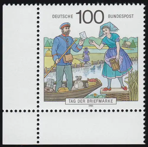 1570 Tag der Briefmarke 100 Pf ** Ecke u.l.