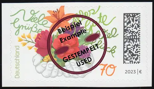 3757 Blumengruß 2023, selbstklebend, O