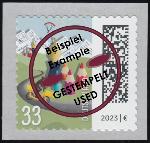 3741 Welt der Briefe: Briefberge 33 Cent, selbstklebend, gestempelt O