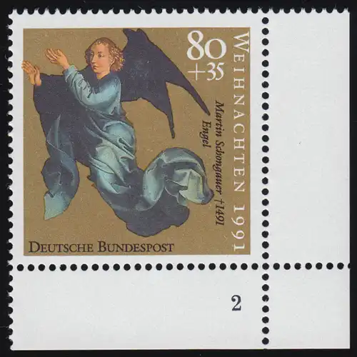 1580 Weihnachten 80+35 Pf ** FN2