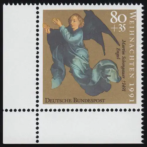 1580 Weihnachten 80+35 Pf ** Ecke u.l.