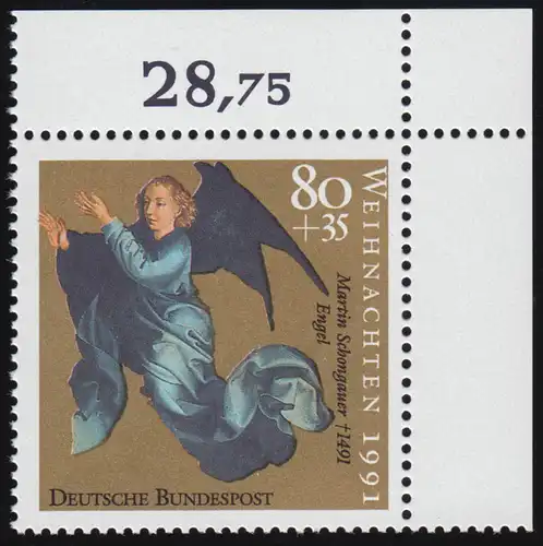 1580 Weihnachten 80+35 Pf ** Ecke o.r.