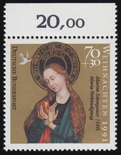 1579 Weihnachten 70+30 Pf ** Oberrand