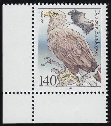 1542 Seevögel 140 Pf Seeadler ** Ecke u.l.