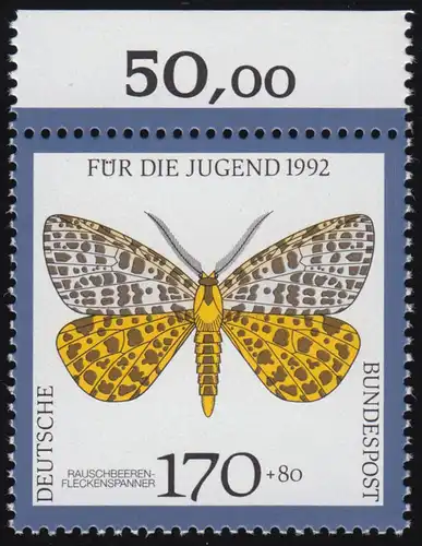 1606 Jugend Nachtfalter 170+80 Pf ** Oberrand