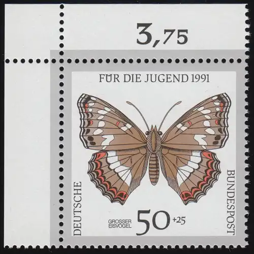 1513 Jugend Schmetterlinge 50+25 Pf ** Ecke o.l.