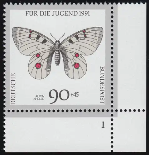 1517 Jugend Schmetterlinge 90+45 Pf ** FN1