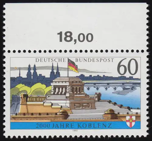 1583y Koblenz, gelbe Fluoreszenz, ** Oberrand