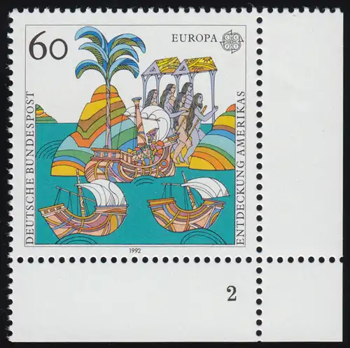 1608 Entdeckung Amerikas 60 Pf ** FN2