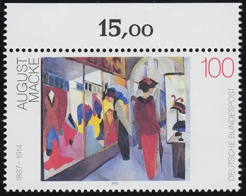 1618 Deutsche Malerei 100 Pf Macke ** Oberrand