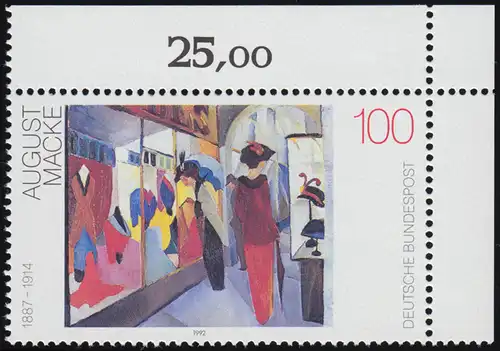 1618 Deutsche Malerei 100 Pf Macke ** Ecke o.r.