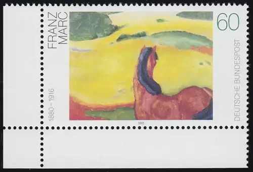 1617 Deutsche Malerei 60 Pf Marc ** Ecke u.l.