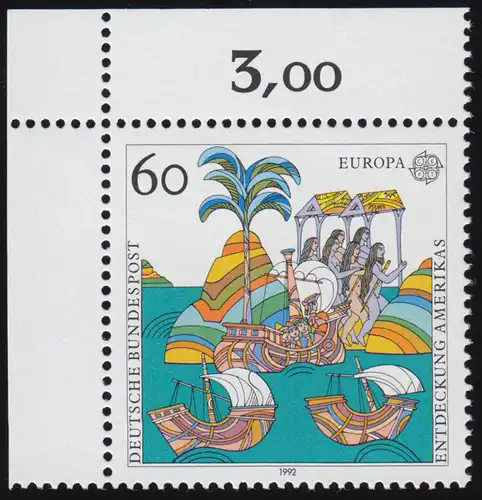 1608 Entdeckung Amerikas 60 Pf ** Ecke o.l.