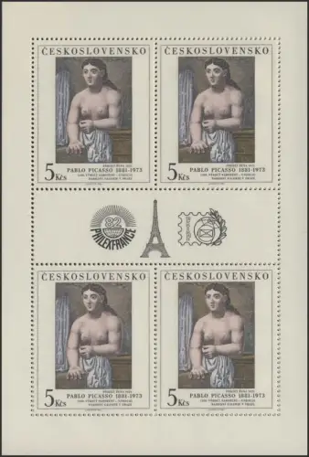 Tschechoslowakei 2645 Gemälde als Kleinbogen II zur PHILEXFRANCE 1982 ** / MNH