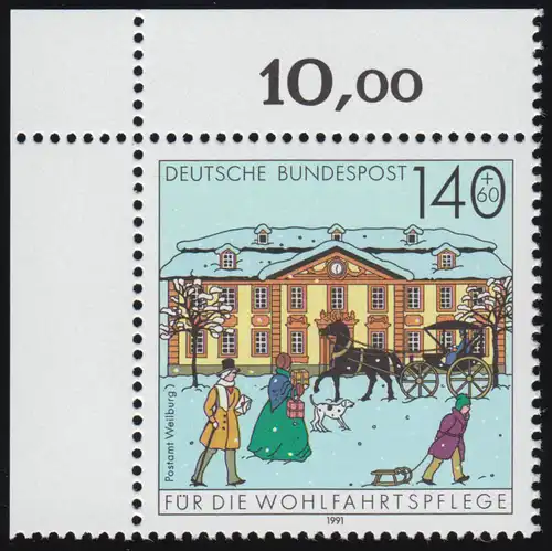 1568 Postamt Weilburg 140+60 Pf ** Ecke o.l.