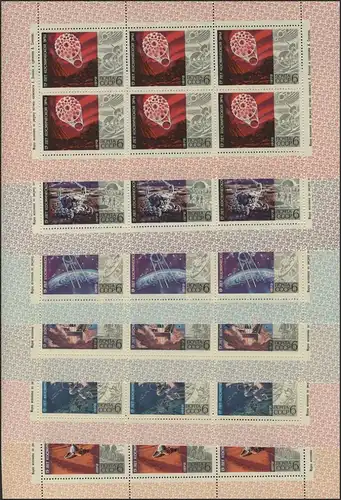 Sowjetunion 4042-4047 Weltraum Raumfahrt Mond 1972: Kleinbogen-Satz ** / MNH