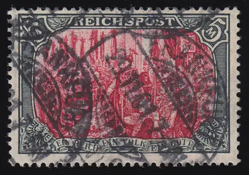 66III Freimarke 5 Mark Reichspost, gestempelt FRANKFURT 29.11.01, signiert