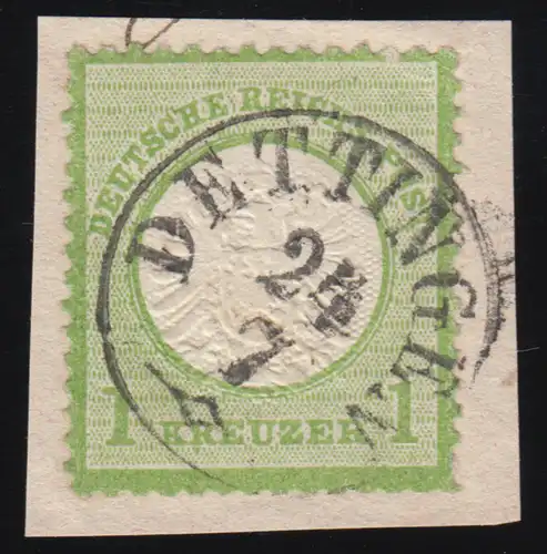 23 Großer Brustschild 1 Kreuzer auf Briefstück mit Voll-Stempel DETTINGEN 24.7.