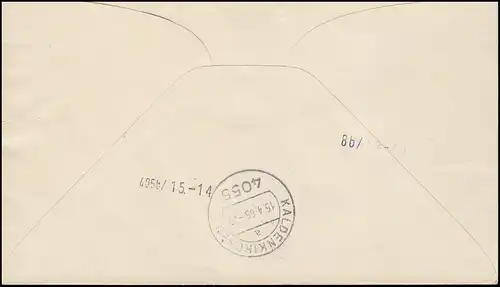 473 Verkehrsausstellung 60 Pf. Viererblock auf R-Eil-Brief Luftpost ESSt 1.4.65