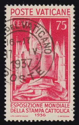 55 Weltausstellung Höchstwert 75 Cent.- zeitgerechter Bedarfsstempel 17.4.1934