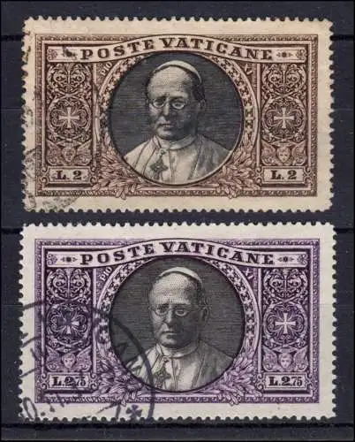 32-33 Eilmarken Papst Pius XI - beide Höchstwete gestempelt O