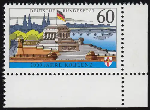 1583x Koblenz, ohne Fluoreszenz, ** Ecke u.r.