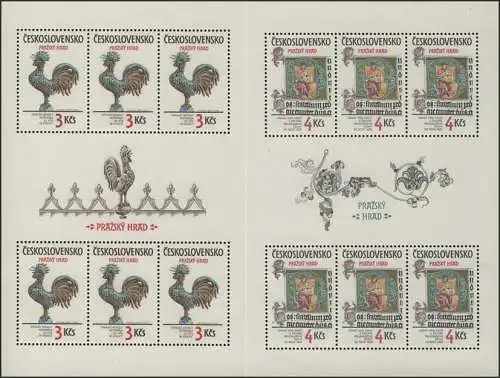 Tschechoslowakei 2773-2774 Prager Kunstschätze 1984: Kleinbogen-Satz ** / MNH