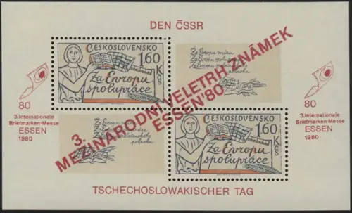 Tschechoslowakei Block 42 Briefmarkenmesse Essen 1980, ** / MNH