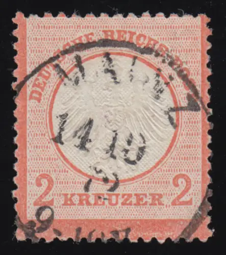 8 Kleiner Brustschild 2 Kreuzer, MAINZ 14.10.72, mit weichem Bleistift signiert