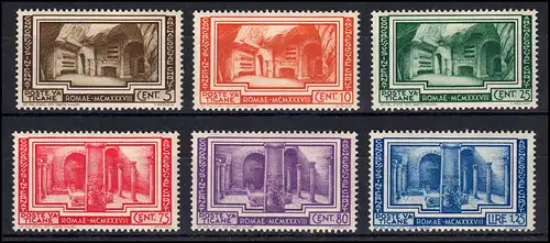 67-72 Chritstlicher Archäologie-Kongress 1938, 6 Werte, Satz postfrisch ** / MNH