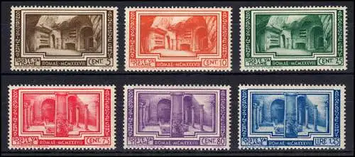 67-72 Chritstlicher Archäologie-Kongress 1938, 6 Werte, Satz postfrisch ** / MNH